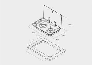 Can Dikdörtgen Çift Gözlü Ocak