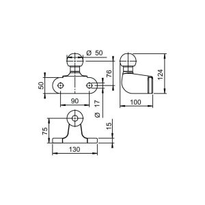 Çift Civatalı Flanşlı Topuz 50 mm Siyah
