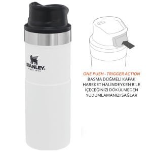 Stanley Trigger-Action Seyahat Bardağı, Termos 0.47 Lt Beyaz