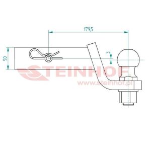 Amerikan Tip Kare Adaptör Çeki Demiri Topuzu 50 mm Kısa
