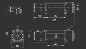 12000Lb Sentetik Halatlı Elektrikli Offroad Vinç