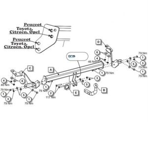 OPEL Combo E Çeki Demiri 2019- Uzun Şase 2975mm